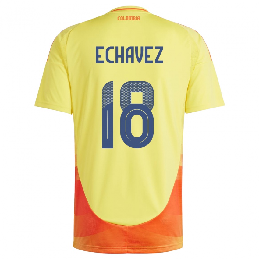 Kinder Kolumbien Jhon Echavez #18 Gelb Heimtrikot Trikot 24-26 T-Shirt Schweiz