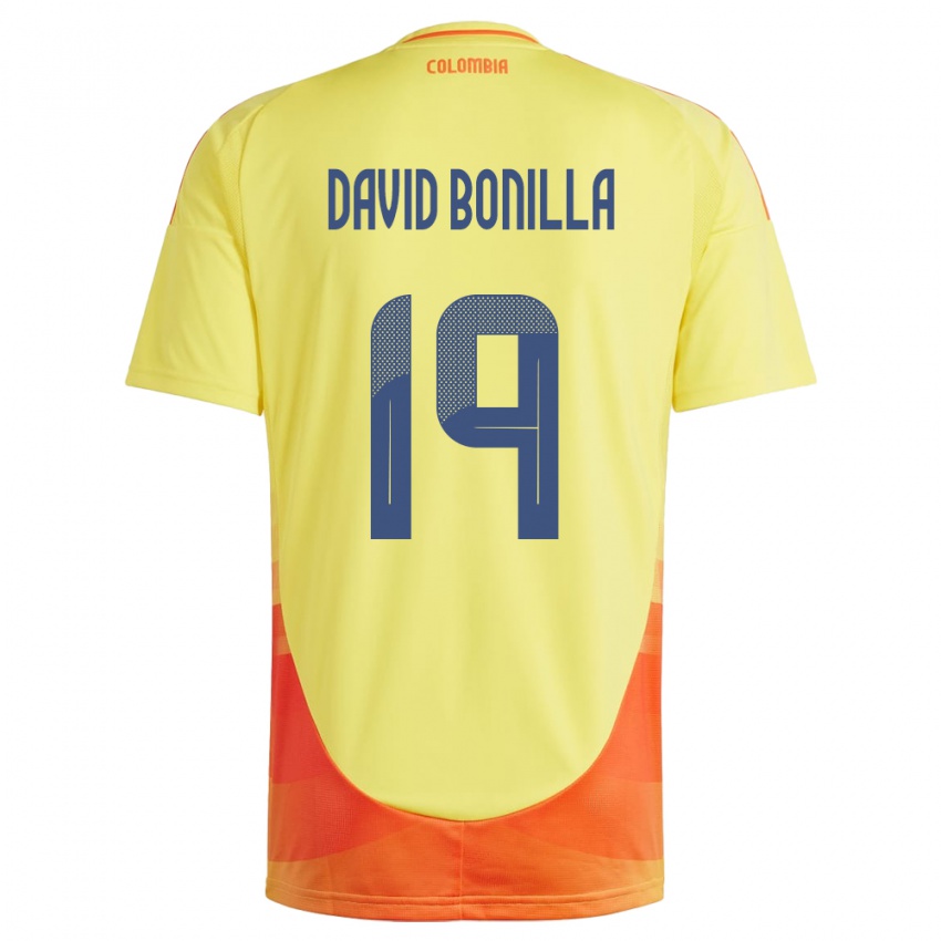 Kinder Kolumbien Juan David Bonilla #19 Gelb Heimtrikot Trikot 24-26 T-Shirt Schweiz