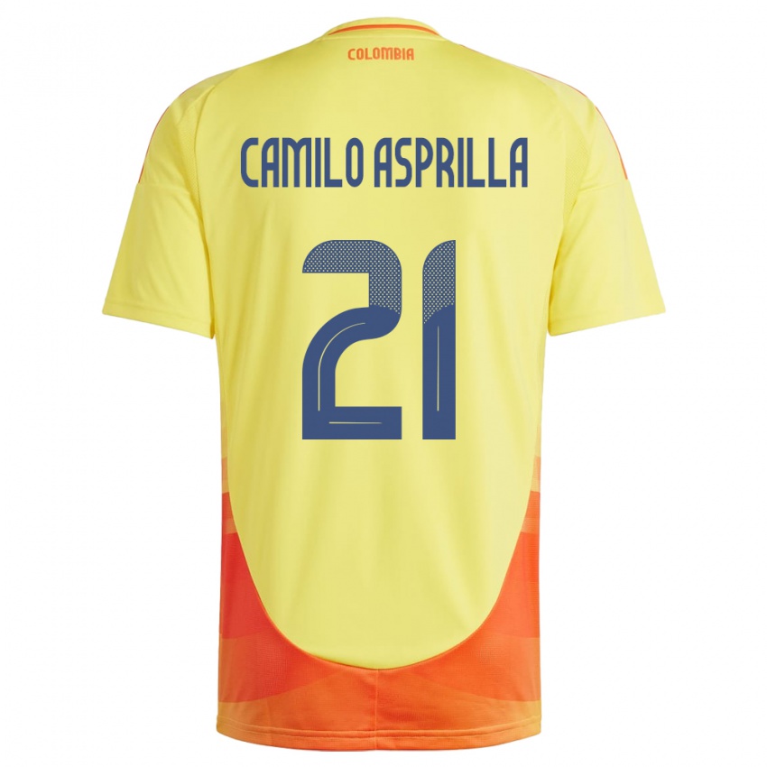 Kinder Kolumbien Juan Camilo Asprilla #21 Gelb Heimtrikot Trikot 24-26 T-Shirt Schweiz