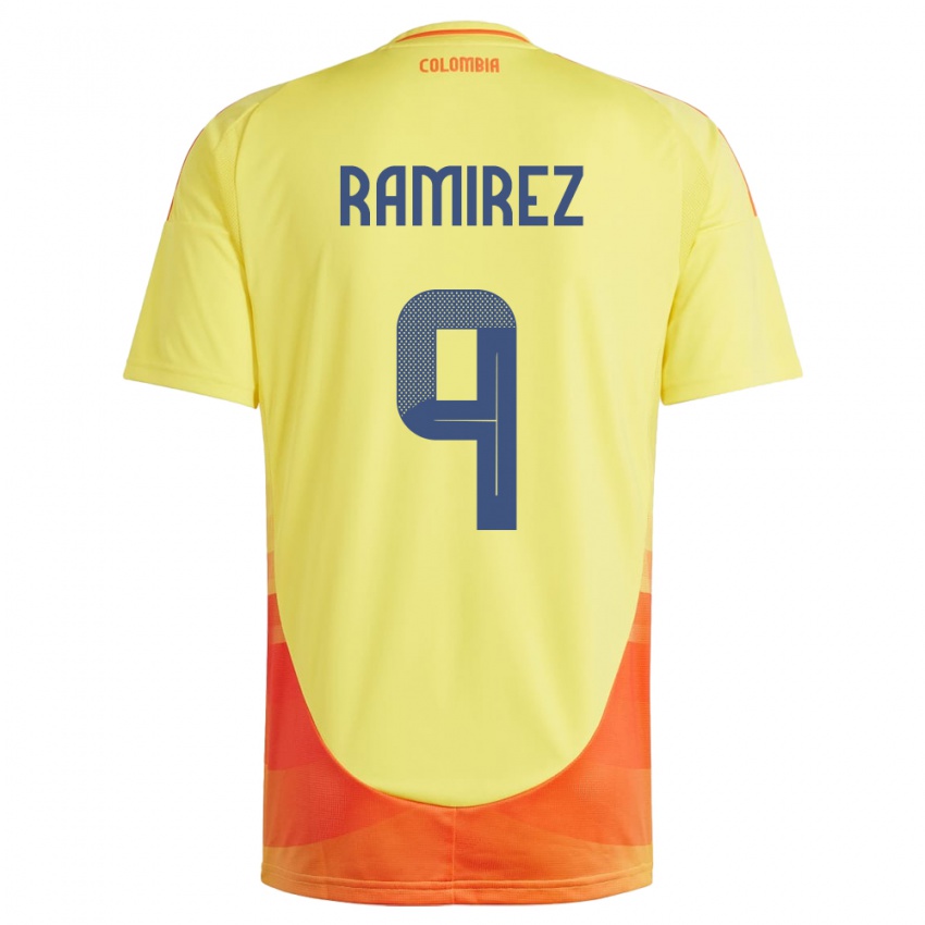 Kinder Kolumbien Mayra Ramírez #9 Gelb Heimtrikot Trikot 24-26 T-Shirt Schweiz