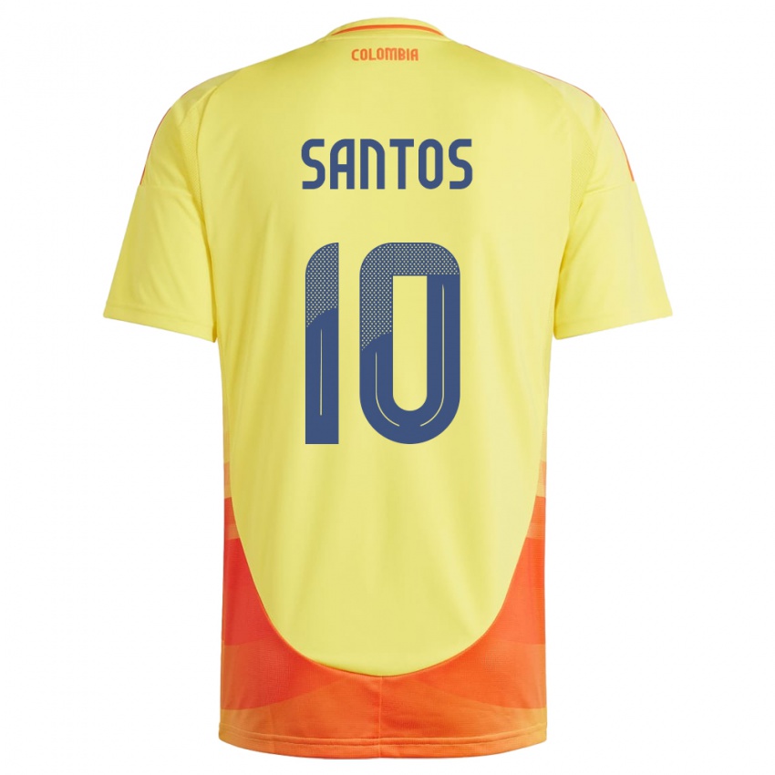 Kinder Kolumbien Leicy Santos #10 Gelb Heimtrikot Trikot 24-26 T-Shirt Schweiz