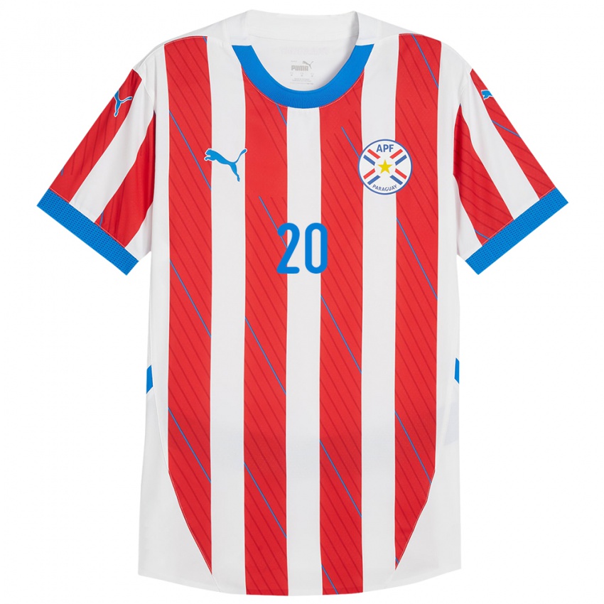 Kinder Paraguay Marcelo Fernández #20 Weiß Rot Heimtrikot Trikot 24-26 T-Shirt Schweiz