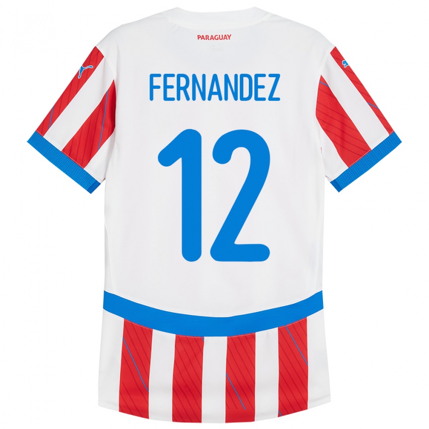 Kinder Paraguay Gatito Fernández #12 Weiß Rot Heimtrikot Trikot 24-26 T-Shirt Schweiz