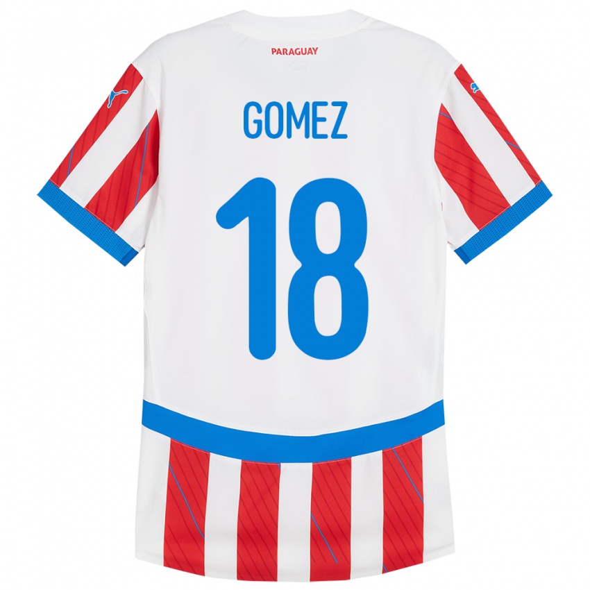 Kinder Paraguay Diego Gómez #18 Weiß Rot Heimtrikot Trikot 24-26 T-Shirt Schweiz