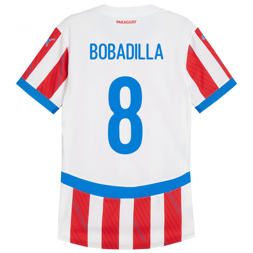 Kinder Paraguay Damián Bobadilla #8 Weiß Rot Heimtrikot Trikot 24-26 T-Shirt Schweiz