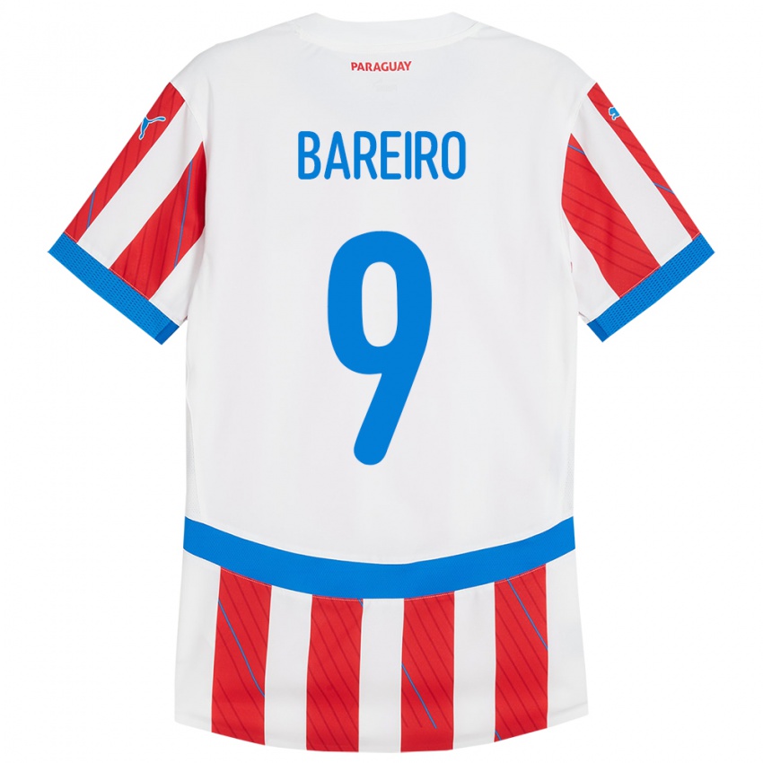 Kinder Paraguay Adam Bareiro #9 Weiß Rot Heimtrikot Trikot 24-26 T-Shirt Schweiz