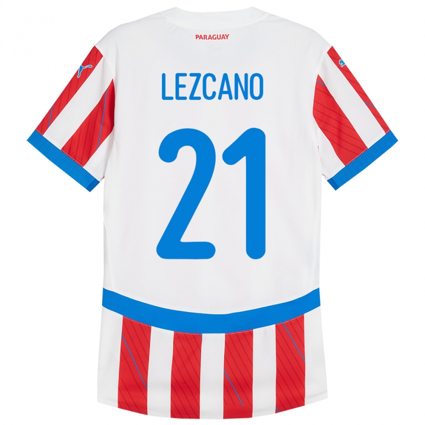 Kinder Paraguay Rubén Lezcano #21 Weiß Rot Heimtrikot Trikot 24-26 T-Shirt Schweiz