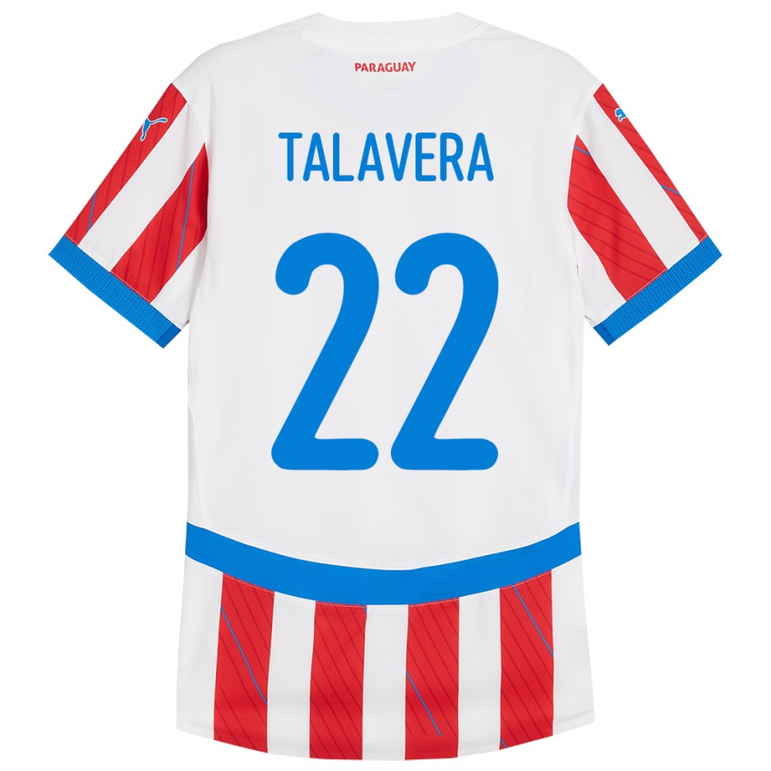 Kinder Paraguay Javier Talavera #22 Weiß Rot Heimtrikot Trikot 24-26 T-Shirt Schweiz