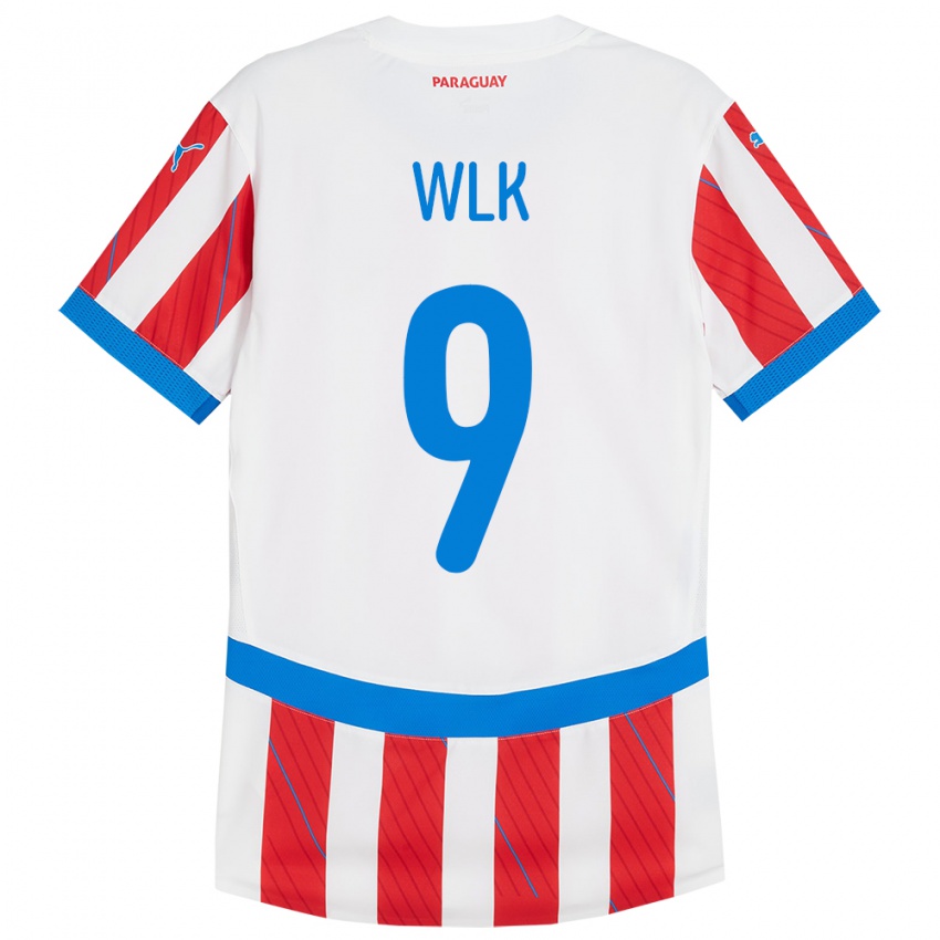 Kinder Paraguay Allan Wlk #9 Weiß Rot Heimtrikot Trikot 24-26 T-Shirt Schweiz