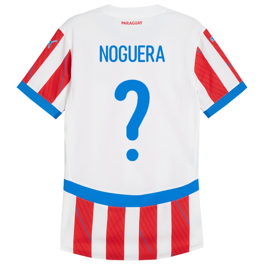 Kinder Paraguay Junior Noguera #0 Weiß Rot Heimtrikot Trikot 24-26 T-Shirt Schweiz