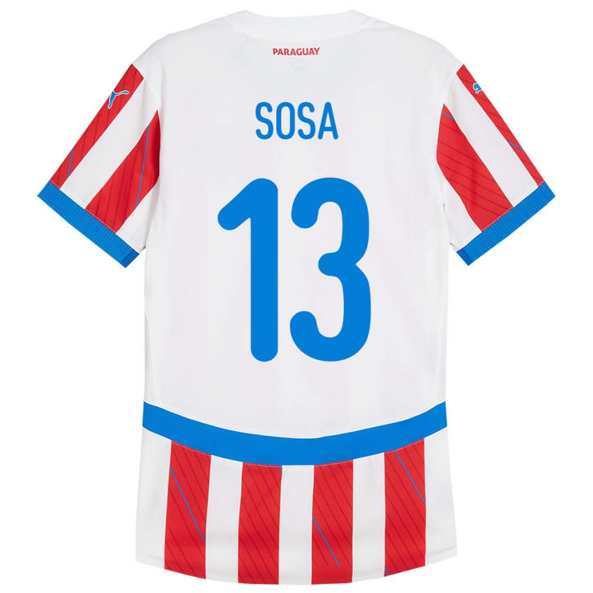 Kinder Paraguay Alex Sosa #13 Weiß Rot Heimtrikot Trikot 24-26 T-Shirt Schweiz