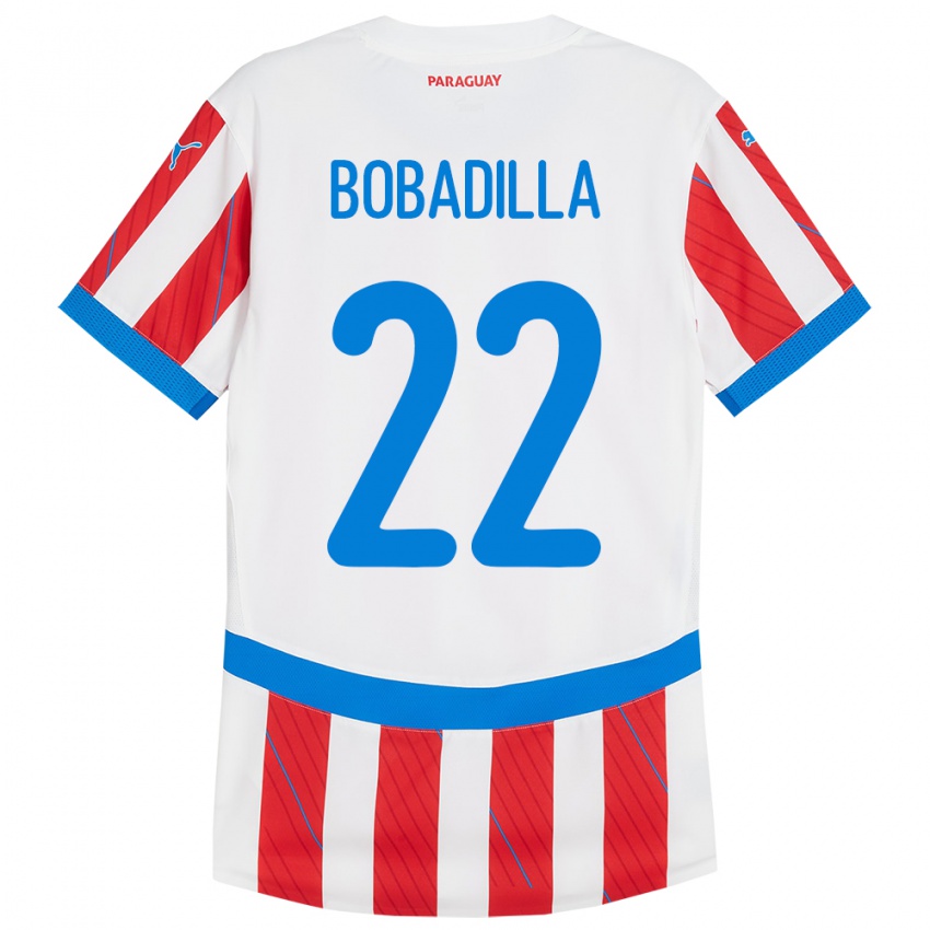 Kinder Paraguay Dylan Bobadilla #22 Weiß Rot Heimtrikot Trikot 24-26 T-Shirt Schweiz