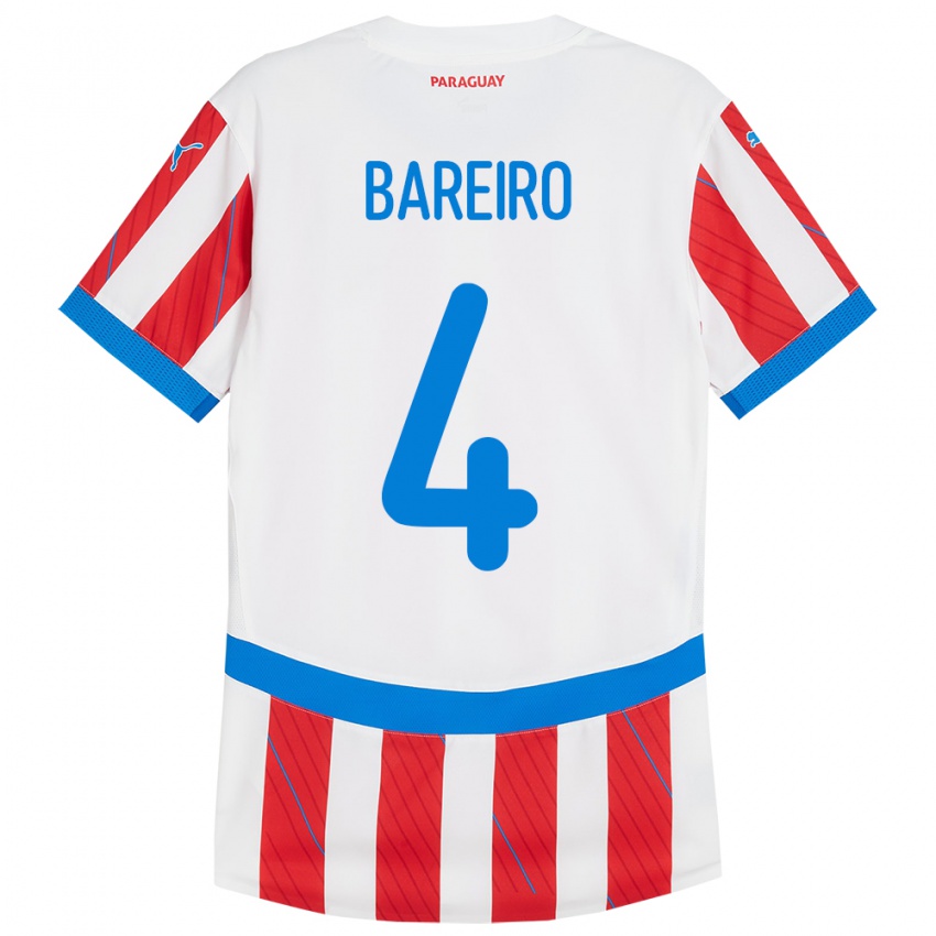 Kinder Paraguay Daysy Bareiro #4 Weiß Rot Heimtrikot Trikot 24-26 T-Shirt Schweiz