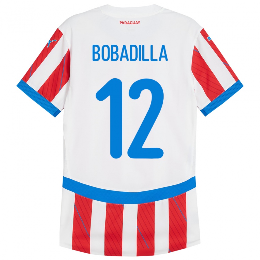 Kinder Paraguay Alicia Bobadilla #12 Weiß Rot Heimtrikot Trikot 24-26 T-Shirt Schweiz