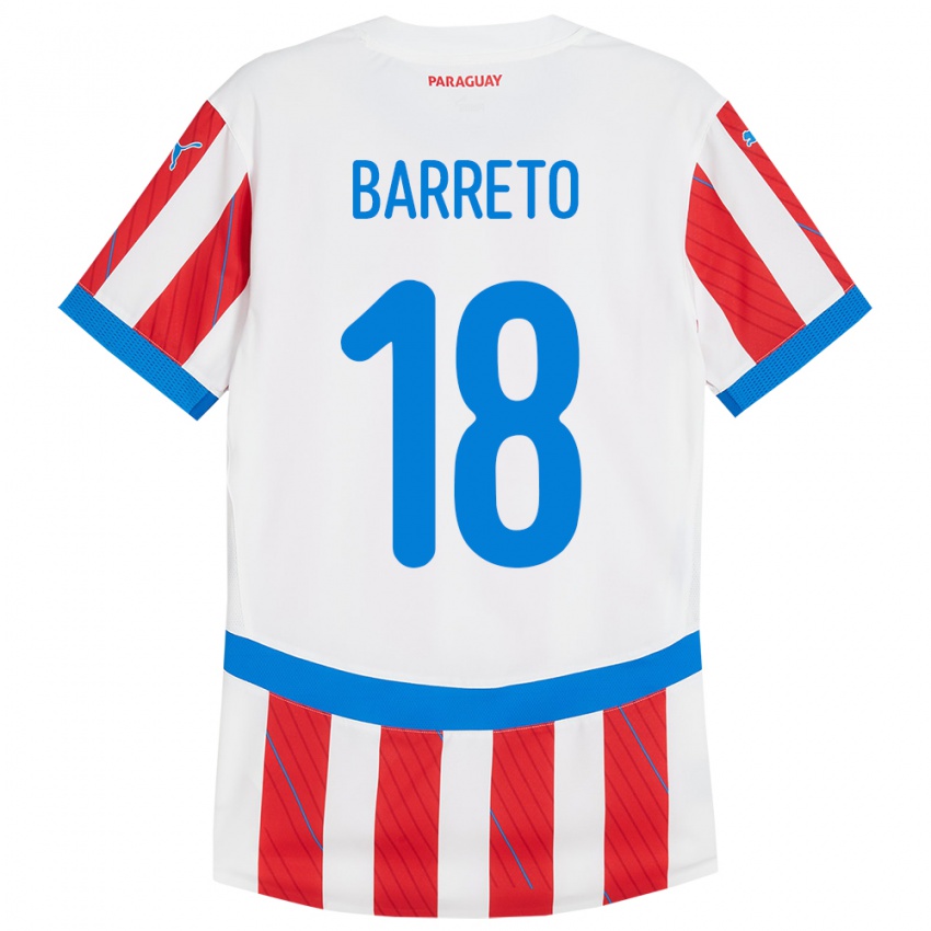 Kinder Paraguay Liz Barreto #18 Weiß Rot Heimtrikot Trikot 24-26 T-Shirt Schweiz