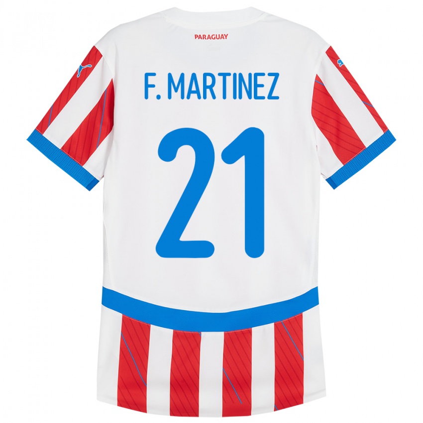 Kinder Paraguay Fiorela Martínez #21 Weiß Rot Heimtrikot Trikot 24-26 T-Shirt Schweiz