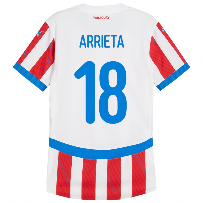 Kinder Paraguay Camila Arrieta #18 Weiß Rot Heimtrikot Trikot 24-26 T-Shirt Schweiz