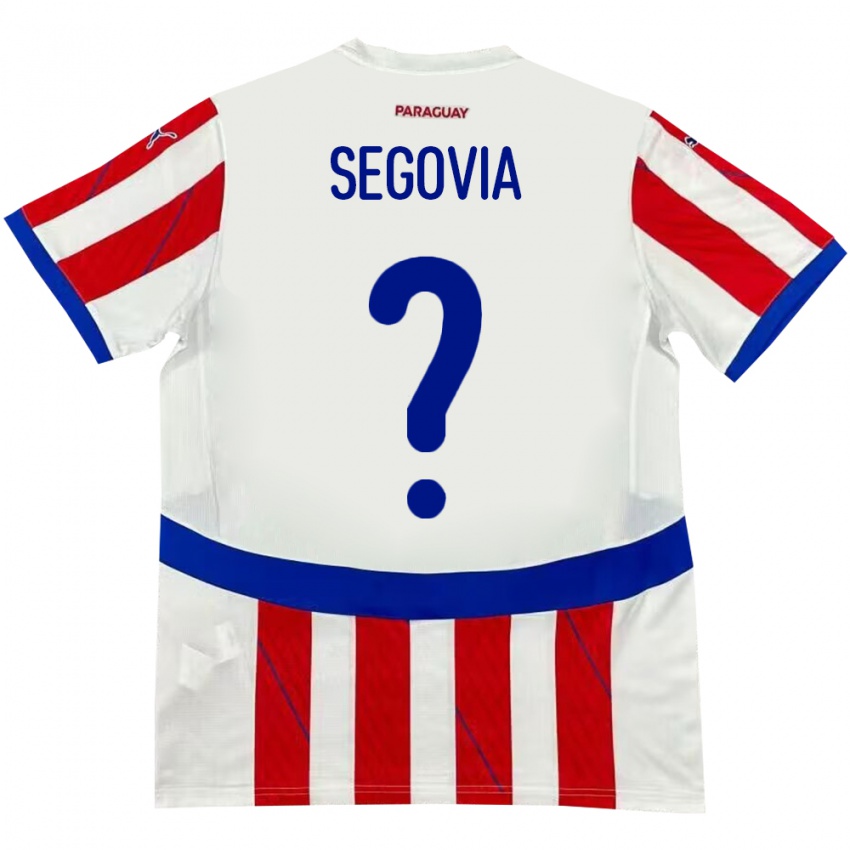 Kinder Paraguay María Segovia #0 Weiß Rot Heimtrikot Trikot 24-26 T-Shirt Schweiz