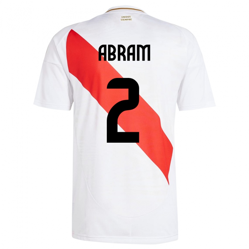 Kinder Peru Luis Abram #2 Weiß Heimtrikot Trikot 24-26 T-Shirt Schweiz