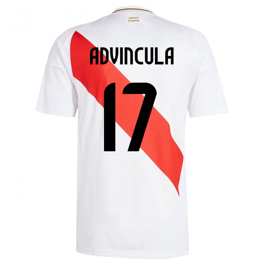 Kinder Peru Luis Advíncula #17 Weiß Heimtrikot Trikot 24-26 T-Shirt Schweiz