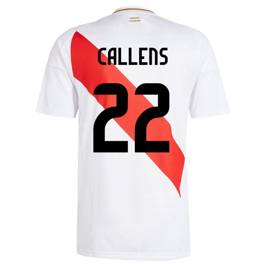 Kinder Peru Alexander Callens #22 Weiß Heimtrikot Trikot 24-26 T-Shirt Schweiz