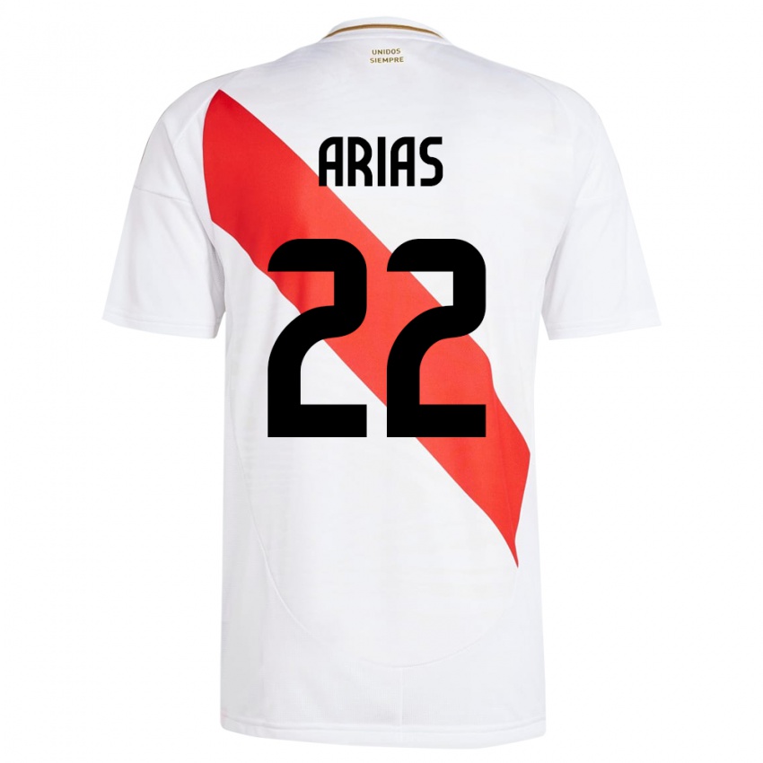 Kinder Peru Brian Arias #22 Weiß Heimtrikot Trikot 24-26 T-Shirt Schweiz