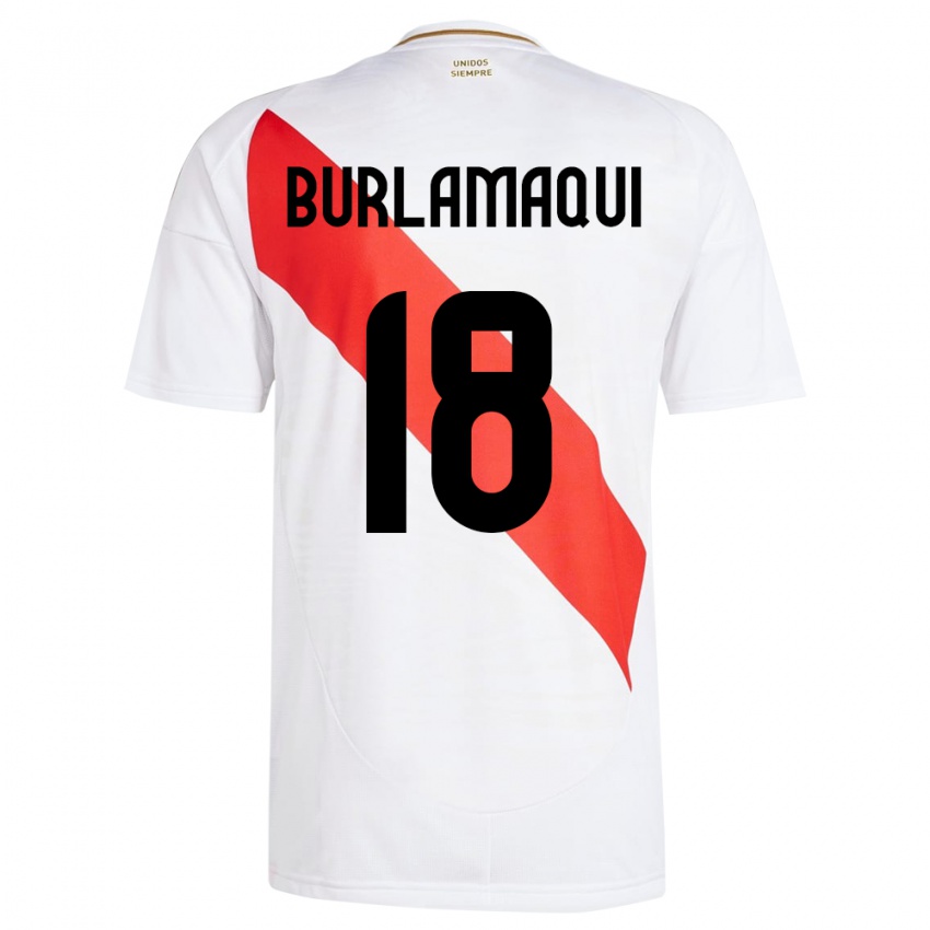 Kinder Peru Alessandro Burlamaqui #18 Weiß Heimtrikot Trikot 24-26 T-Shirt Schweiz