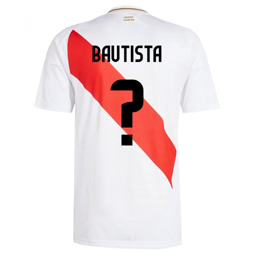 Kinder Peru César Bautista #0 Weiß Heimtrikot Trikot 24-26 T-Shirt Schweiz