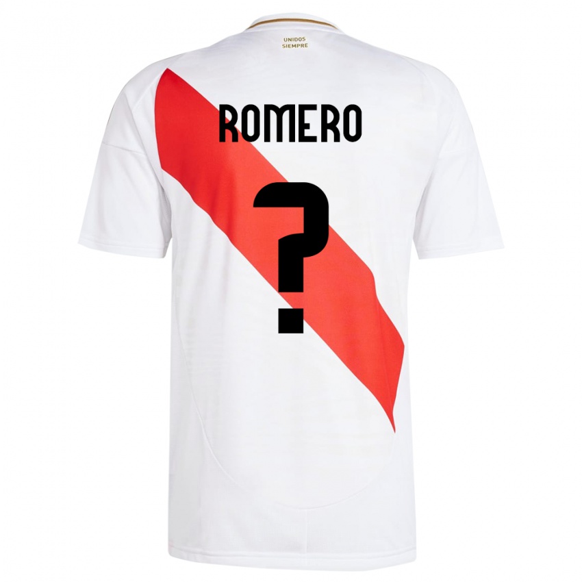 Kinder Peru José Romero #0 Weiß Heimtrikot Trikot 24-26 T-Shirt Schweiz