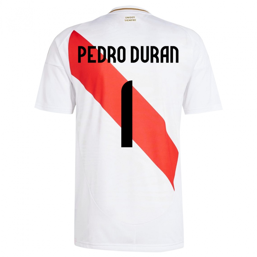 Kinder Peru Juan Pedro Durán #1 Weiß Heimtrikot Trikot 24-26 T-Shirt Schweiz