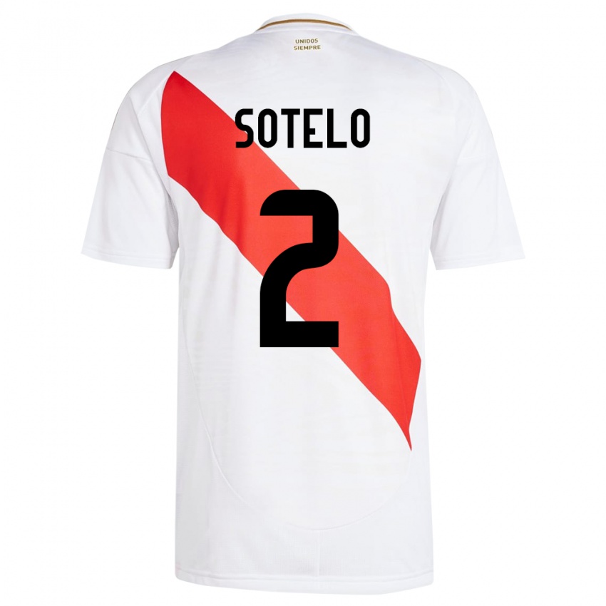 Kinder Peru Ghian Sotelo #2 Weiß Heimtrikot Trikot 24-26 T-Shirt Schweiz