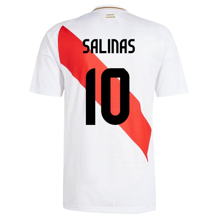 Kinder Peru Thiago Salinas #10 Weiß Heimtrikot Trikot 24-26 T-Shirt Schweiz