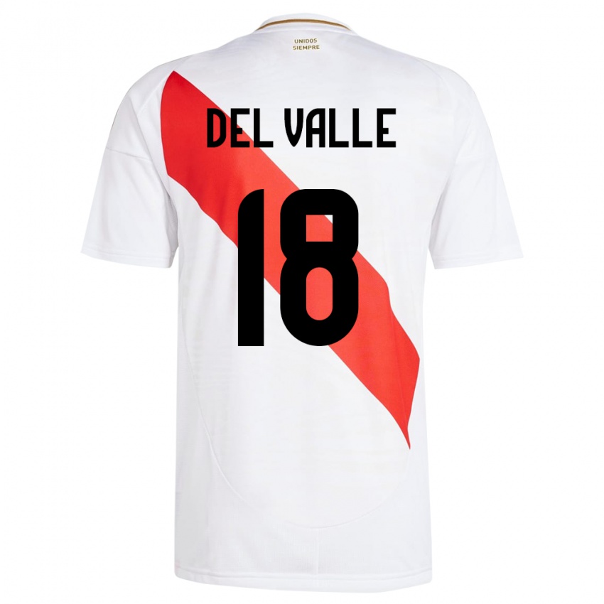 Kinder Peru Yamir Del Valle #18 Weiß Heimtrikot Trikot 24-26 T-Shirt Schweiz