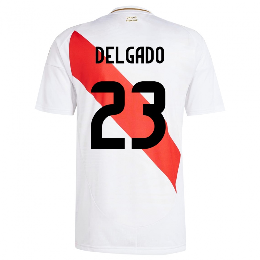 Kinder Peru Valentino Delgado #23 Weiß Heimtrikot Trikot 24-26 T-Shirt Schweiz