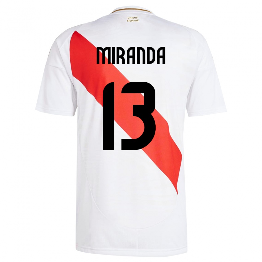 Kinder Peru Yoselin Miranda #13 Weiß Heimtrikot Trikot 24-26 T-Shirt Schweiz