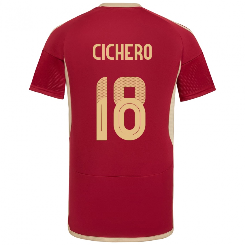 Kinder Venezuela Alejandro Cichero #18 Burgund Heimtrikot Trikot 24-26 T-Shirt Schweiz