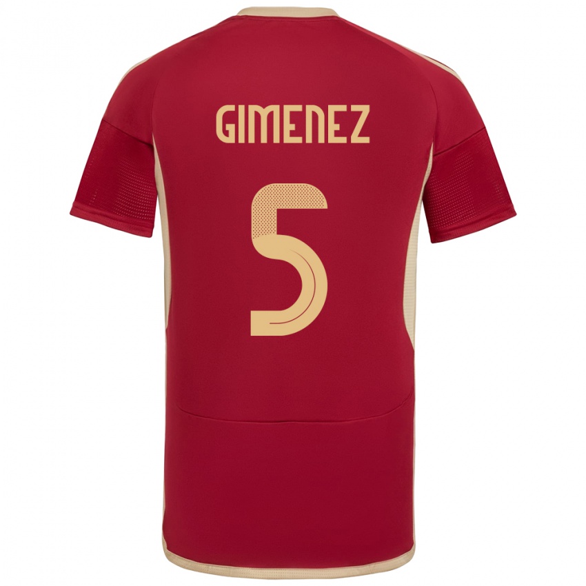 Kinder Venezuela Yenifer Giménez #5 Burgund Heimtrikot Trikot 24-26 T-Shirt Schweiz