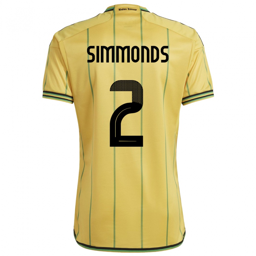 Kinder Jamaika Nicholas Simmonds #2 Gelb Heimtrikot Trikot 24-26 T-Shirt Schweiz