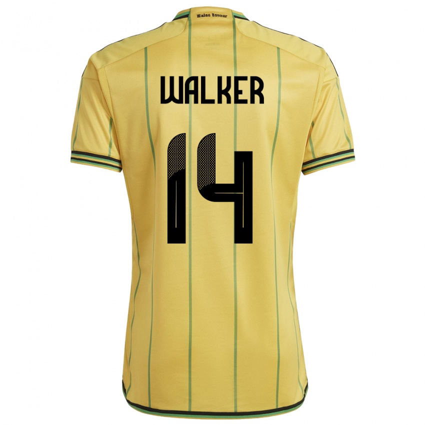 Kinder Jamaika Ricshya Walker #14 Gelb Heimtrikot Trikot 24-26 T-Shirt Schweiz