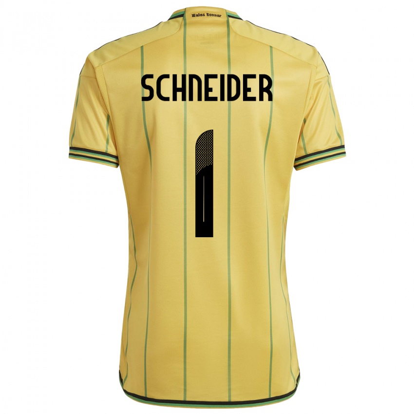 Kinder Jamaika Sydney Schneider #1 Gelb Heimtrikot Trikot 24-26 T-Shirt Schweiz