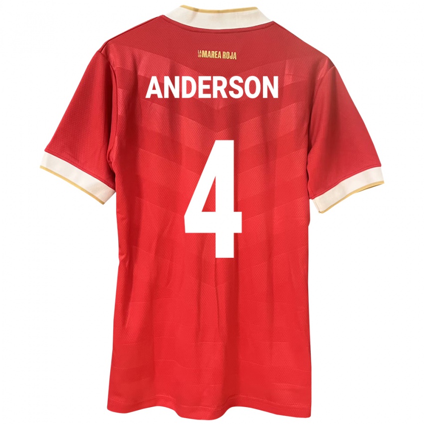 Kinder Panama Eduardo Anderson #4 Rot Heimtrikot Trikot 24-26 T-Shirt Schweiz