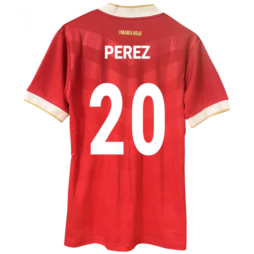 Kinder Panama Blas Pérez #20 Rot Heimtrikot Trikot 24-26 T-Shirt Schweiz