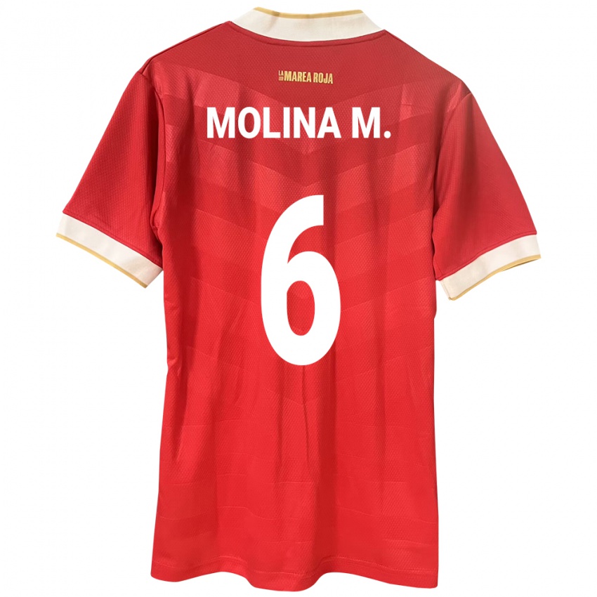 Kinder Panama Mariana Molina #6 Rot Heimtrikot Trikot 24-26 T-Shirt Schweiz