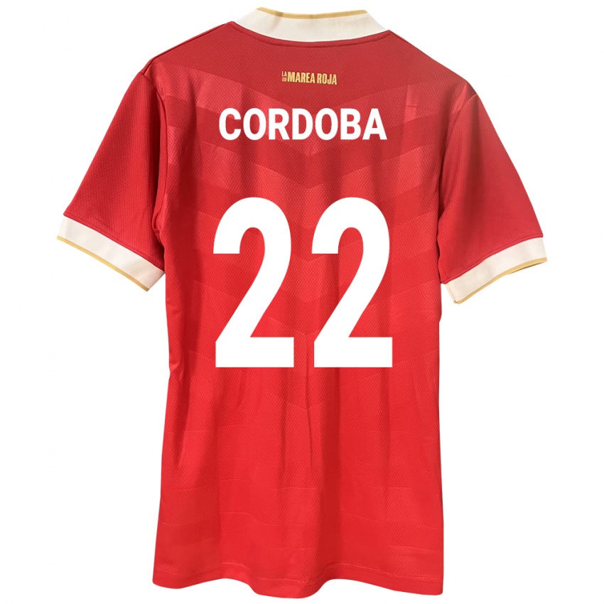 Kinder Panama Farissa Córdoba #22 Rot Heimtrikot Trikot 24-26 T-Shirt Schweiz