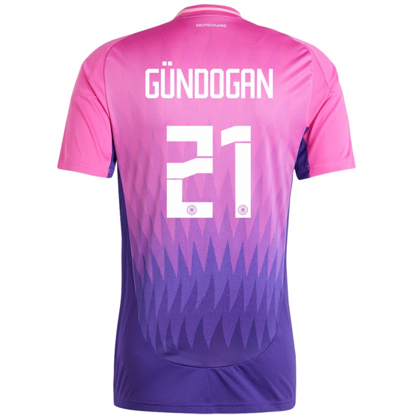 Kinder Deutschland Ilkay Gundogan #21 Pink Lila Auswärtstrikot Trikot 24-26 T-Shirt Schweiz