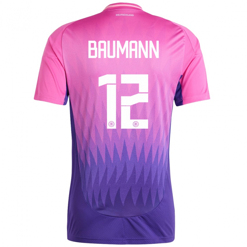 Enfant Maillot Allemagne Oliver Baumann #12 Rose-Mauve Tenues Extérieur 24-26 T-Shirt Suisse