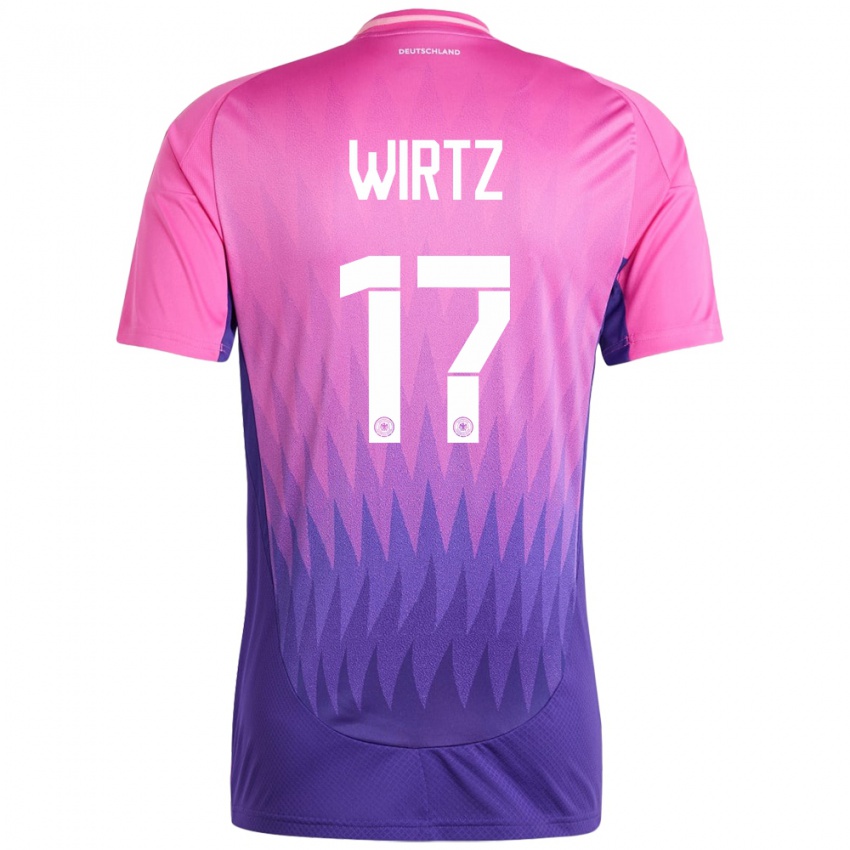 Kinder Deutschland Florian Wirtz #17 Pink Lila Auswärtstrikot Trikot 24-26 T-Shirt Schweiz