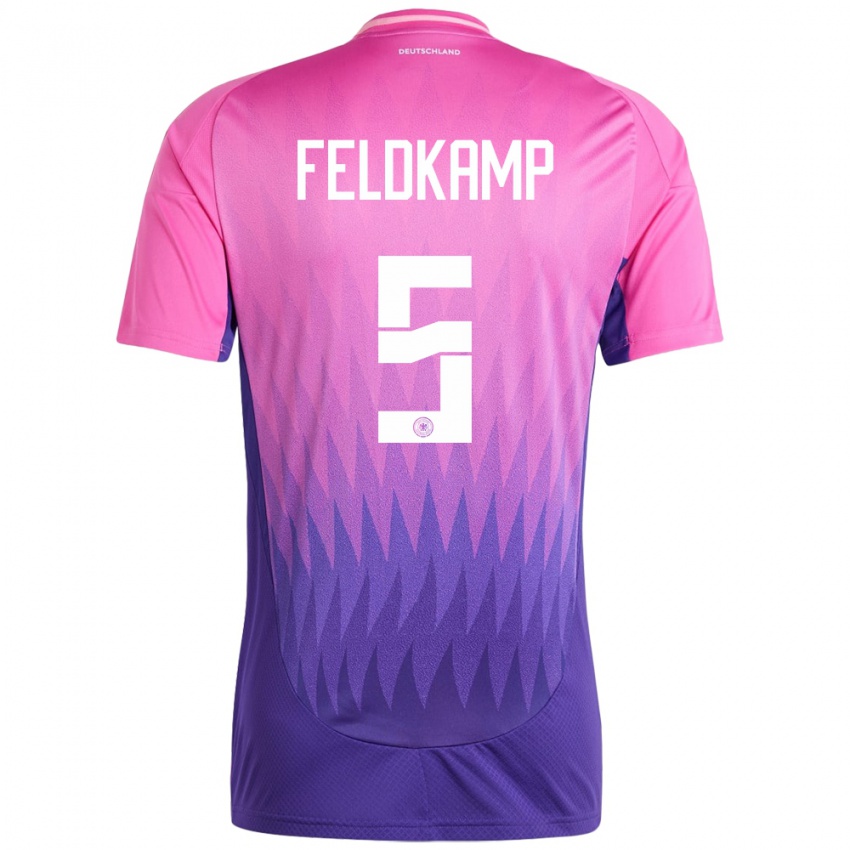 Enfant Maillot Allemagne Jana Feldkamp #5 Rose-Mauve Tenues Extérieur 24-26 T-Shirt Suisse