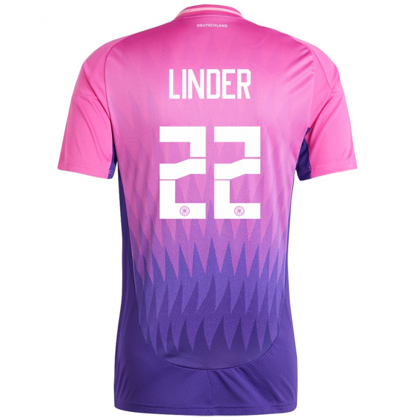 Enfant Maillot Allemagne Sarai Linder #22 Rose-Mauve Tenues Extérieur 24-26 T-Shirt Suisse