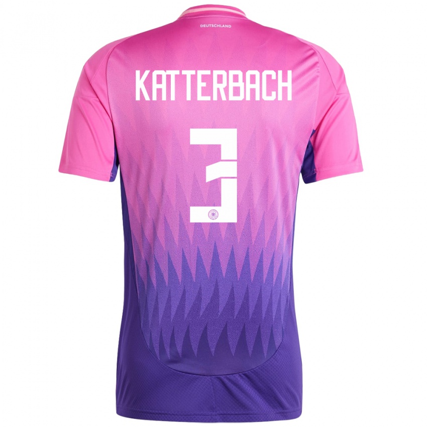 Enfant Maillot Allemagne Noah Katterbach #3 Rose-Mauve Tenues Extérieur 24-26 T-Shirt Suisse